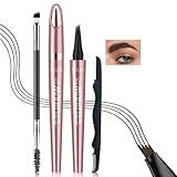 DAMUSI Microblading Eyebrow Pen,3D Dark Brown Eyebrow Pencil with Brow Brush and Razor,Long-lasting Waterproof,Multi-function for Precise Brows and Defined Eyebrow Makeup (Dark Brown)