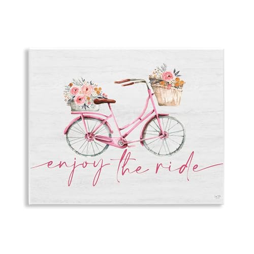 Lux + Me Designs Stupell Industries 'Enjoy The Ride Bicycle'�A�E�H�[���v���[�N�A�[�g�A14 x 11�C���`�A�|���₷�����A�č���