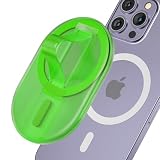 AUROX for MagSafe Phone Grip with Finger Strap, Magnetic Phone Grip Holder as Magnetic Stand, Compatible with MagSafe Accessories, for iPhone 17 16 15 14 13 12 Series, Green Translucent