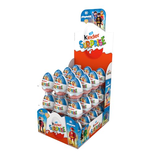 Kinder - Kinder Surprise – Pack de 36 Œufs en Chocolat 20g – Œufs Surprise avec Jouets Playmobil à Collectionner – Coffret Chocolats Kinder pour Enfants – Idéal Cadeaux, Fêtes et Anniversaires