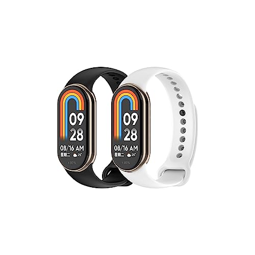 [RuenTech] �K�p Xiaomi Smart Band 10/9/8 TPU �o���h Xiaomi Smart Band 10�p�ʋC���x���g �_��ȃV���R�� ���߉\ �ȒP��t �y�� �����x���g �j���ʗp ���F�I���i2�{�j (�z���C�g+�u���b�N)
