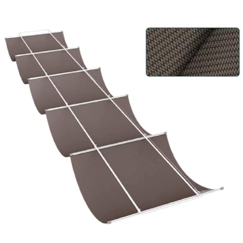 Voile d'ombrage en forme de U rétractable et résistant aux UV - Pour extérieur, terrasse, jardin, terrasse, plage et piscine - Marron - 1,1 x 8 m