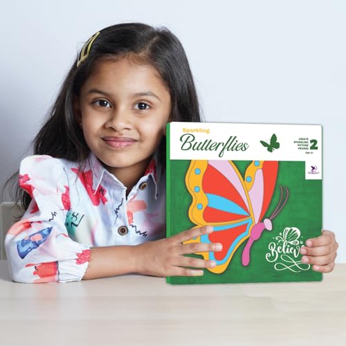 Image of TOYKRAFTT Sand Sequin Art Butterflies Themed Kit, Craft for Kids Ages 5 to 7 Years Old, Gift for Girls Boys, Art and Craft Kit