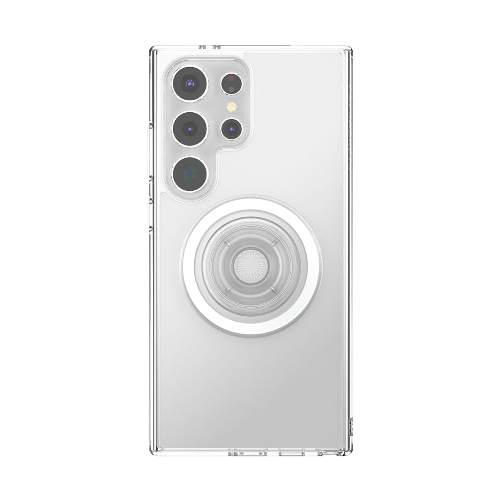 PopSockets Case for Samsung Galaxy S24 Ultra, Compatible with MagSafe, with Magnetic PopGrip Phone Grip Included, Phone Case for Galaxy S24 Ultra - Clear