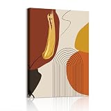 【Stampe artistiche in stile boho】: Combinando linee e forme geometriche con motivi bohémien come gli archi, questo quadro presenta calde tonalità di marrone e arancione che doneranno un senso di comfort a qualsiasi ambiente