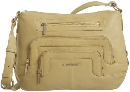Stone Mountain Handbags Hampton Essex Crescent Hobo, Top Grain Leather, Gold Hardware, 10 Pockets, Adjustable Strap