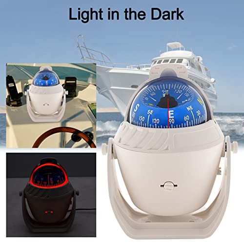 Ityaguy Marine Compass For Boat Led Light Navigation Pivoting Electronic Automotive High Precision Compass For Sailing Boat Car Truck (Blue) #TOP4