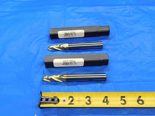 M & J Tooling LLC 2 PC. LOT of Carbide Tapered END Mills 3/8 Cut Dia 1/2 Shank Diameter 3 Flute - CB2746BR3
