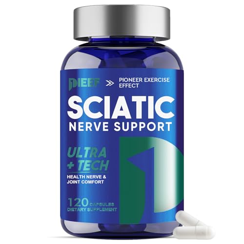 obnobm Sciatic Nerve Support Supplement, 120 Capsules with Vitamin, Proprietary Blend 800mg & Magnesium, Nutritional Support for Nerve Discomfort in Hands, Legs, Hips & Feet