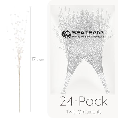 Sea Team 24 Glitter Beerenäste Deko Weiß – Ansicht 5