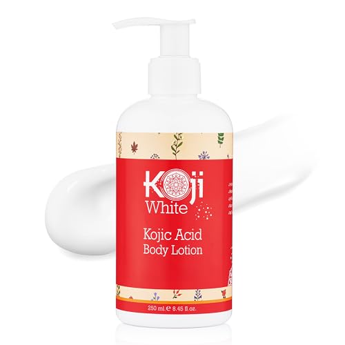 Koji White Kojic Acid Skin Brightening Body Lotion - Natural Moisturizer & Glowing - Dark Spots, Uneven Skin Tone - Vegan & Cruelty-Free, Dermatologist Tested 8.45 Ounce Bottle