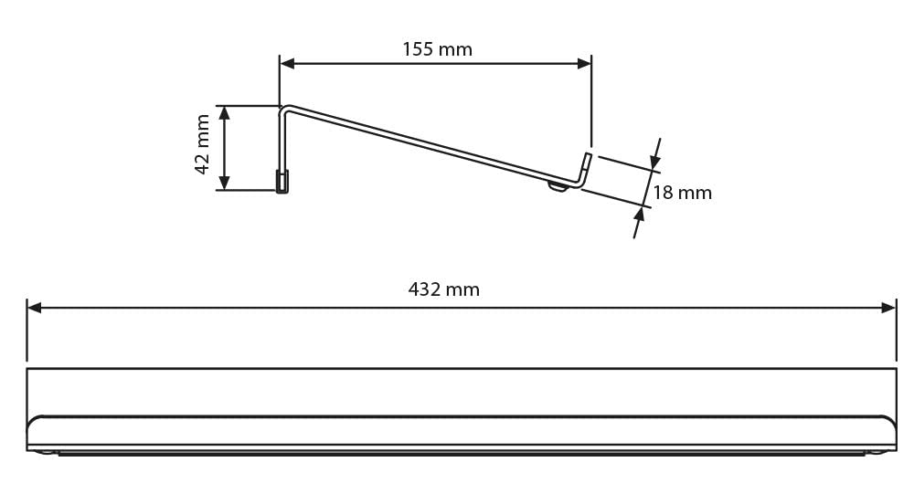 Support ergonomique incliné en acrylique pour clavier d’ordinateur 43,2 x 15,5 cm