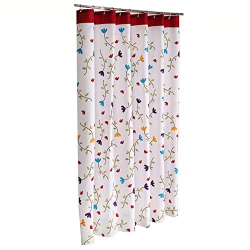 Rideau de douche antibactérien à motif fleurs en polyester imperméable