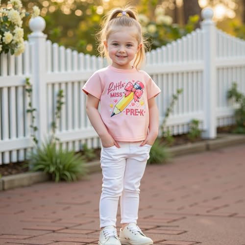 Toddler Boys Girls First Day of Pre-K Shirt Short Sleeve Pre-Kindergarten Back to School Shirt Preschool T-Shirt 2-5T2