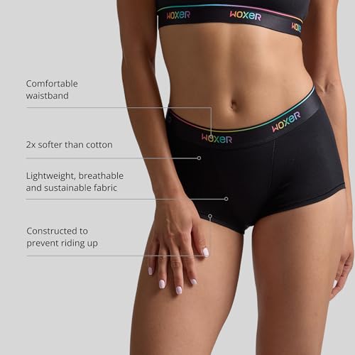 Image of Woxer Womens Boxer Briefs Underwear - Ultra Short Boyshorts Panties, Modal Fabric, Chafe-Free, Boxers for Sleep & Gym