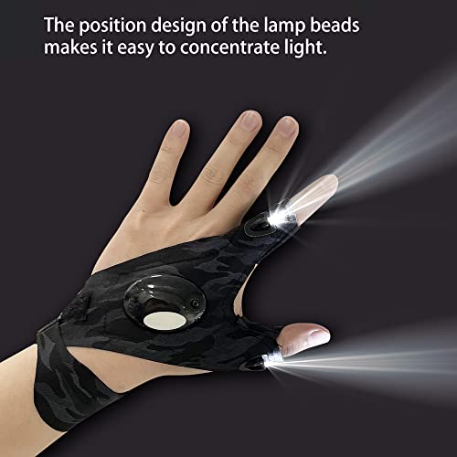 Marktol Gifts For Dad,Led Flashlights Gloves,Multifunctional Elastic Gloves,Dad Men Gifts, Use For Night Fishing,Diy, Indoor, Outdoor Work, Handyman #TOP3
