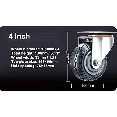 Roulettes robustes en acier et caoutchouc avec double roulement interne - 5