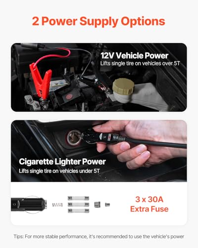 Image of VEVOR Electric Car Jack, 15 Ton Hydraulic Jack Lift, Hydraulic Lifting Range 7.9-20.5 inch Portable Jack kit for Sedan, SUV, Truck