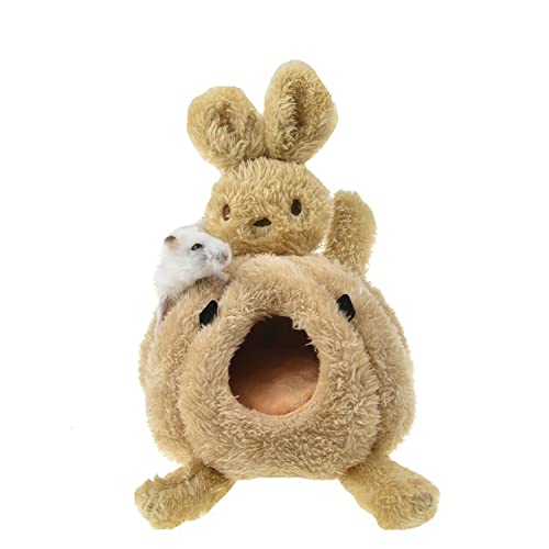 Fladorepet Hamster Warm Bed House Cushion Fleece Hut Cute Toy Nest For Mini Small Animal Mice,Sugar Glider,Dwarf Hamster (S(For Hamser), Brown) #TOP1