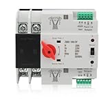 Automatic Transfer Switch, 100A 220V 2P Mini ATS, Din Rail Mounted, Electrical Type Power Toggle Controller