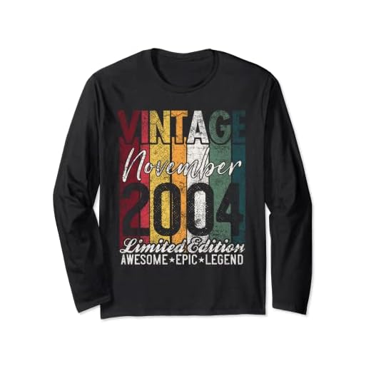 Noviembre 2004 18 cumpleaños regalo 18 años vintage retro Manga Larga
