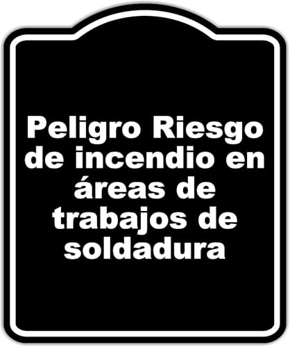 Peligro Riesgo de incendio en áreas de trabajos de soldadura BLACK Aluminum Composite Sign 20 x 24 inches