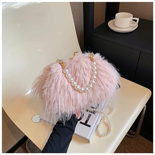 Image of Feather Purse Clutch For Women Ostrich Feather Handbag Shoulder Crossbody Evening Bag | Feather Purse