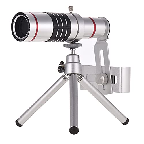 Moniss Lente telefoto com zoom óptico 18X para celular com tripé para Sam-sung HTC Nokia So-ny Silve