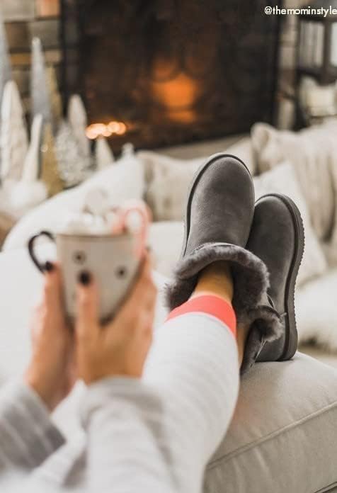 Dearfoams Women's Fireside Shearling Water Resistant Indoor/Outdoor Foldover Boot Slipper - Image 2