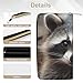SYJTGDE Leather Wallet Bag Little Raccoon Face Painted Credit Card Holder Fashion Simple Card Bag Multifunctional Wallet