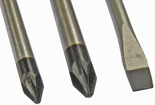 SPARES2GO Extra Long Reach Hardened Magnetic Tip Phillips and Slotted Screwdriver Set (3 Piece, 25cm)