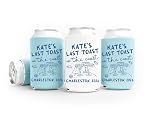 Personalized Last Toast On The Coast Bachelorette Can Coolers, Custom Beach Coastal Bachelorette...