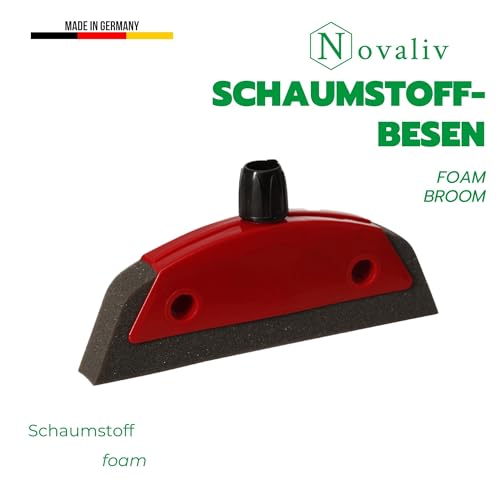 Novaliv 2er Set Schaumstoffbesen mit Abzieher Besenkopf Gummi Friseurbesen Schwarz Noppenbesen Hundehaarentferner Broom Parkett Besen für Drinnen Teppichbesen Bodenabzieher Haushaltsbesen Wunderbesen – Bild 7
