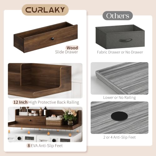 Image of Washer Dryer Countertop with Drawer - Laundry Room Organization
