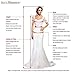 YMeiPaodw Short Sleeve Chiffon Silver Bridesmaid Dresses for Wedding V Neck Ruffle A Line Long Formal Dresses for Women with Slit Size 8