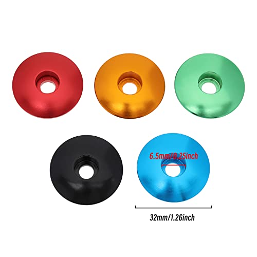 The Lord of the Tools 5Pcs Bicycle Headset Top Cap Replacement Aluminium Alloy Cycling Stem Headset Top Cover Fit for 28.6mm Diameter Front Shaft Fork Road Bikes Mountain Bikes MTB BMX - Thumbnail 4