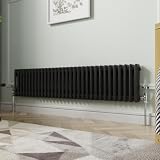 NRG Radiateur horizontal traditionnel en fonte Noir 300 x 1460 mm