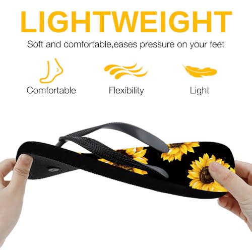 Flip Flops for Unisex Beach Rubber Comfortable Cushion Walking Thong Sandals Yoga Mat Light Vacation Non-Slip Bathroom Shower Shoes Casual Summer Two-Tone Slippers Indoor Outdoor Soles3