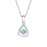 Musihy Collar para mujer, joyería de moda, oro de 9 quilates, 14 quilates, 18 quilates, corazón hueco con topacio/moissanita de 0,5 quilates, 45 cm, Metal, Topacio Moissanita