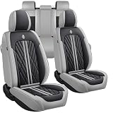 ANKIV Universal Fit Waterproof Breathable Nappa Leather Automotive Vehicle Car Seat Covers Set Cushion Protector for Sedan SUV