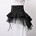 Steampunk Women's Tulle Skirts Waist Belt for Women Ruffles Pirate Corset Costumes Black