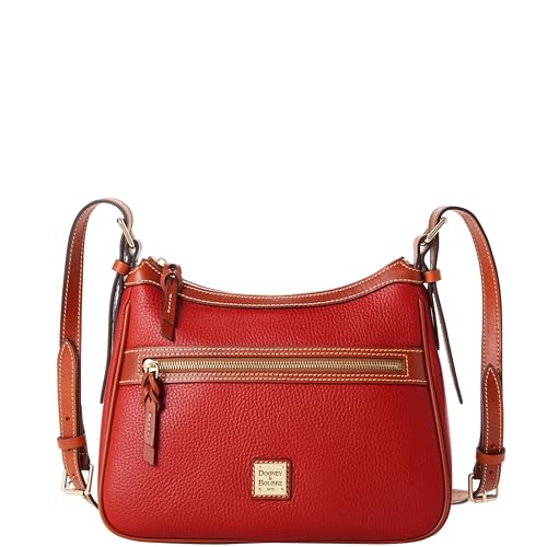 Dooney & Bourke Crossbody Bags for Women, Presley Pebble Grain Leather Crossbody Handbag with Adjustable Shoulder Strap - Red