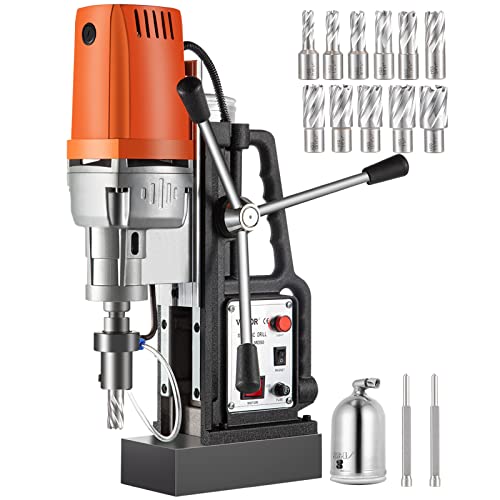 Vevor Magnetic Drill 1550W Magnetic Drill Press with 2Inch Boring Diameter Annular Cutter Machine 2900 LBS 11pcs HSS Annular Cutter Bits - Amazon.com