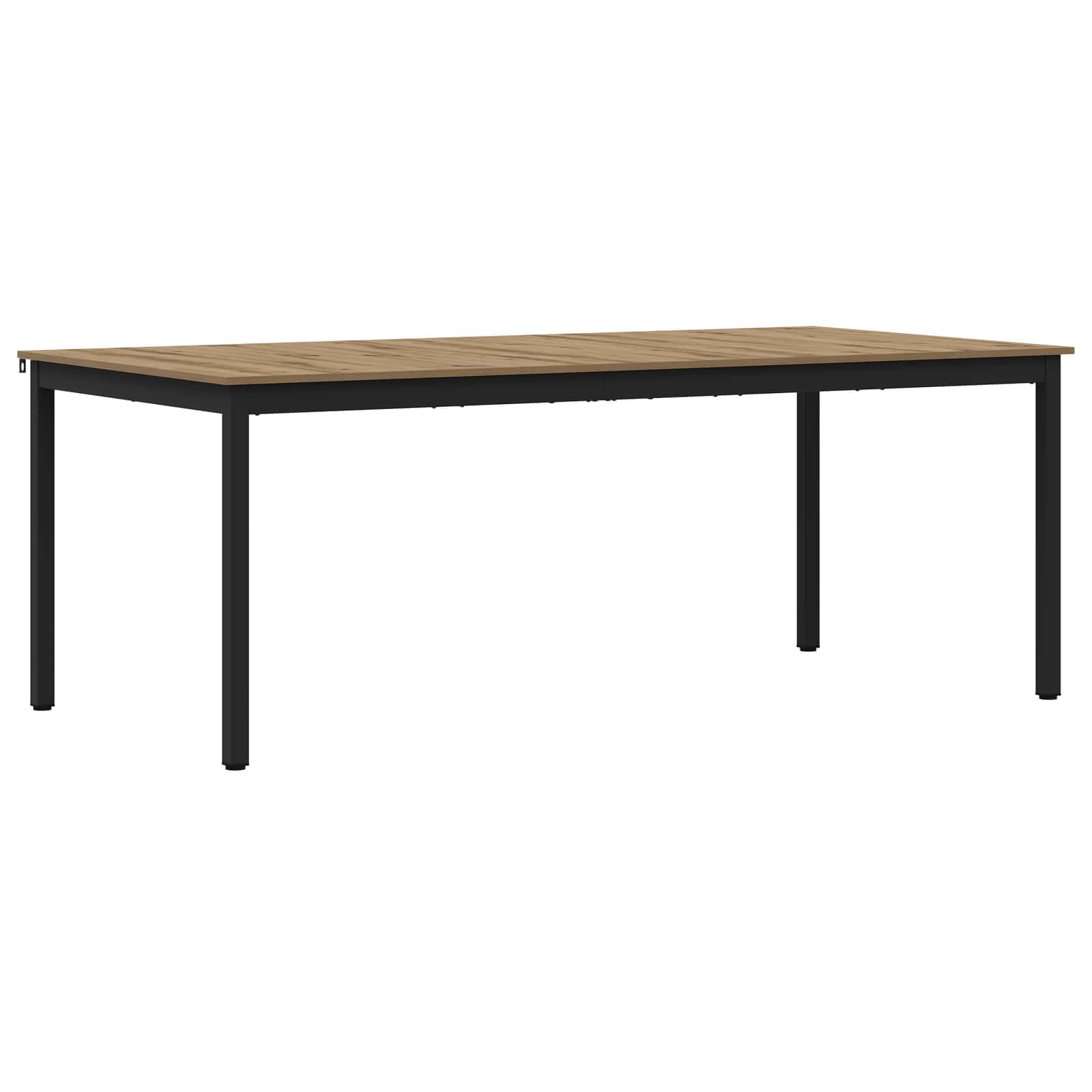 IKAYAA Mesa de Comedor Madera 180 x 90 x 75 cm Mesa Industrial de Comedor Mesa Salon Rustica Mesa Comedor Patas Metálicas/Hierro Roble Artisan