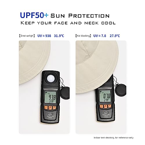 huablo ] Chapéu de sol feminino FPS 50+ de aba larga chapéu de sol com proteção UV para caminhadas e