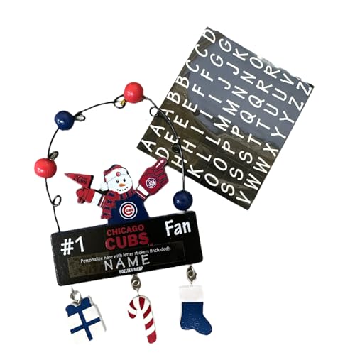 MLB Chicago Cubs Personalizable Snowman Sign Ornament