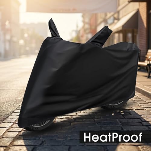 Image of Auto Hub Scooty Cover Compatible with Dio with Mirror Pocket, Dustproof, Heat Resistant, Triple Stitched, Dio Scooty Cover- Plain Black