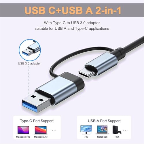 Image of 5-in-1 USB Hub Type A + Type C, USB 3.0 High Speed 5Gbps Data Transfer, SD /Micro SD Card Reader, Multiport Adapter for Laptop, PC, MacBook, Pendrive, Hard Drive
