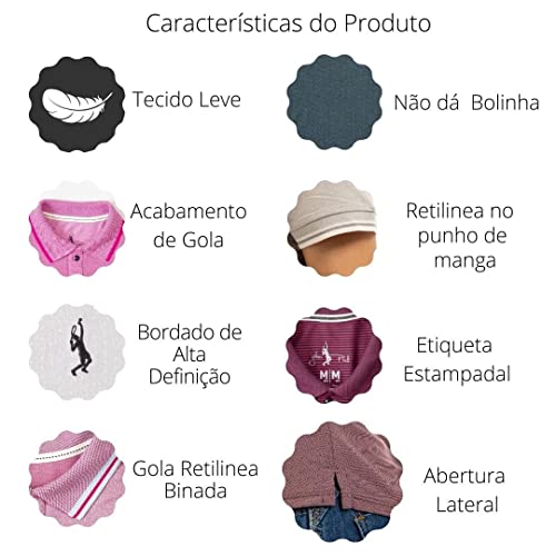 kit 2 Camisa Polo Feminina em Viscose Manga Curta Conforto Casual