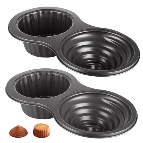 LOPYXBR 2 PCS 3D Giant Cupcake Pan Carbon Steel Giant Cupcake Mold for Baking Jumbo Cupcake Pans 3D Jumbo Muffin Pan for DIY Cake, Bread, Muffin (15.3